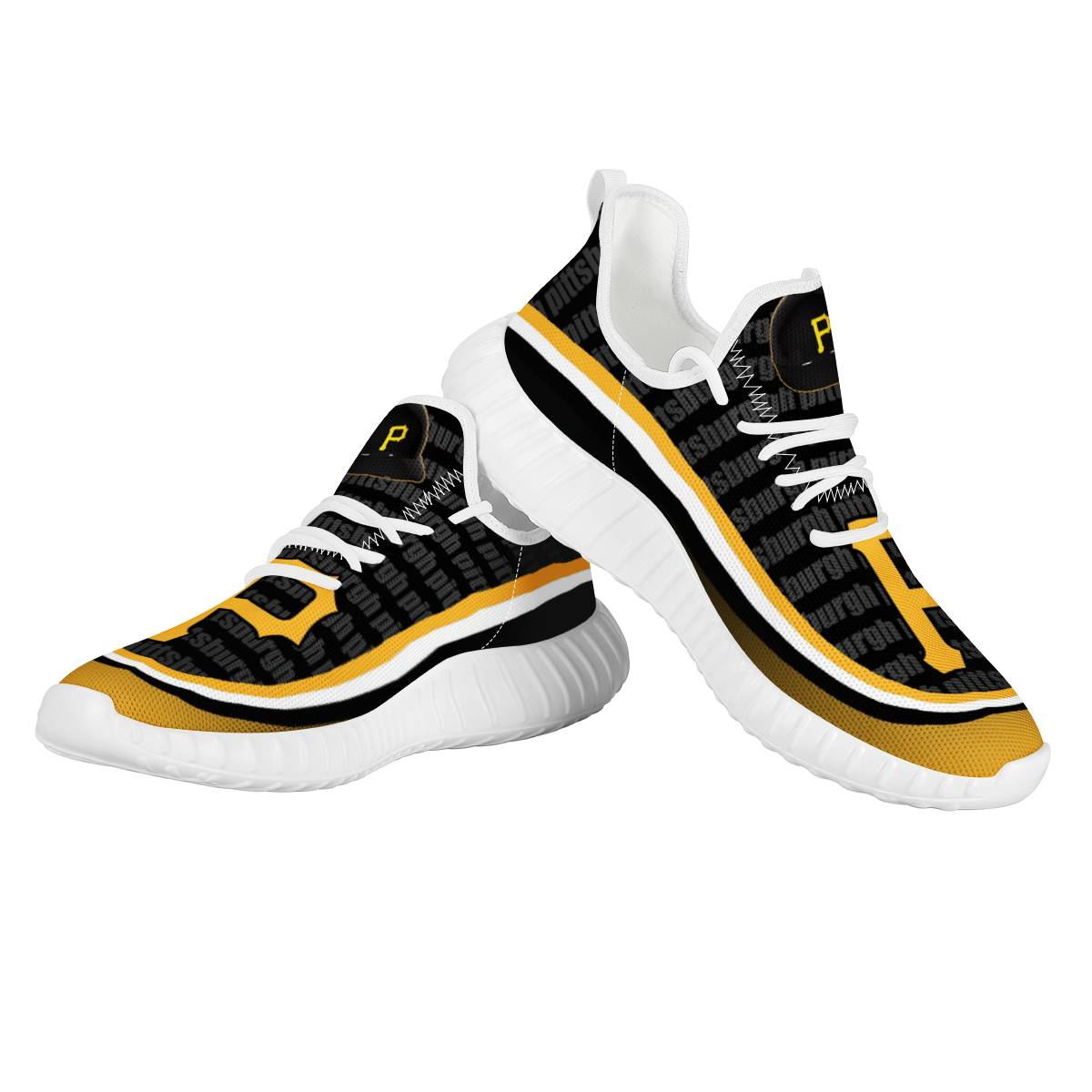 Women's Pittsburgh Pirates Mesh Knit Sneakers/Shoes 003